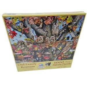 Owl Family Reunion Jigsaw Puzzle 1000 Piece Art By Lori Schory Fall Scene New